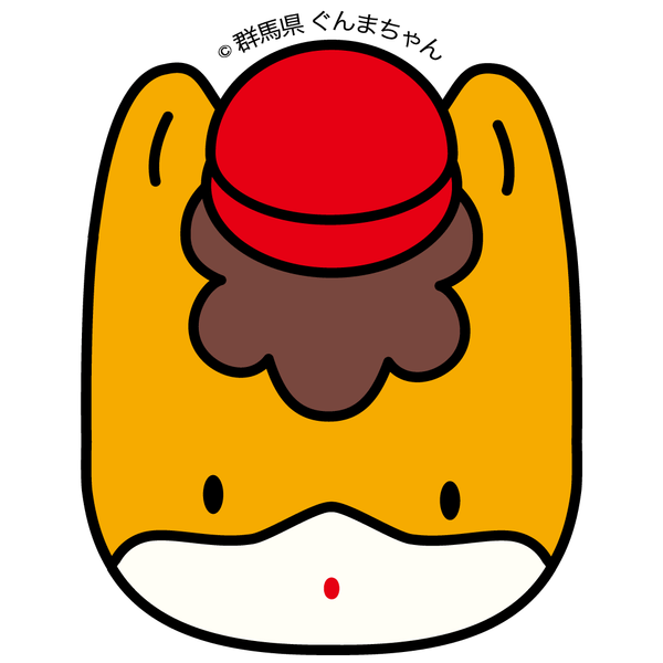 ぐんまちゃんの顔型アクリルコースター