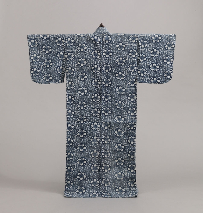 白木綿地梅花模様浴衣(個人蔵)【前期】