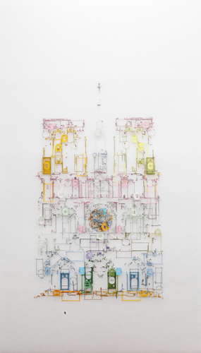 Notre Dame/Monopoly money, pin, foam/2021