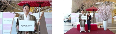 「阪急西宮ガーデンズ 春のお花見会」開催 着物に身を包んだ俳優・小泉孝太郎さんが、 桜の木の下で日本酒を嗜む
