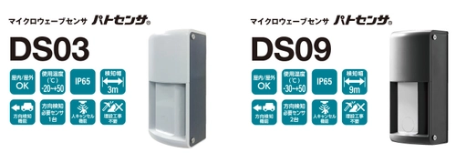片側センサで簡単設置。車両の出入りを光と音でお知らせ 「マイクロウェーブセンサDS03・DS09」 7月25日発売！