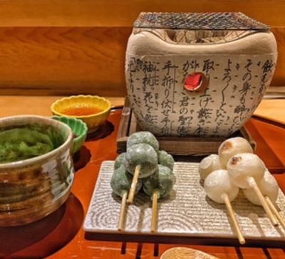 eXcafe名物の「ほくほく、お団子セット」