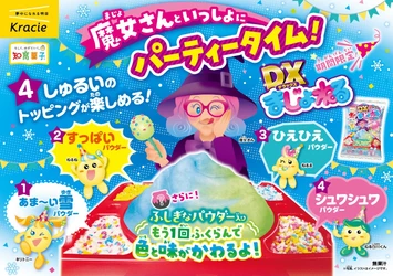 1回じゃ終わらない！色・味・ふくらみがもう一度変化する魔法体験
「 DXまじょねる　ソーダ＆りんご味」が期間限定で登場！
