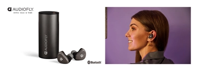 長時間快適に音楽を楽しめる 「Audiofly」の完全ワイヤレス・イヤホンを発売　 ～汗や雨に耐える設計でランニングやトレーニングにも最適。 こだわりの高音質が幅広いシーンで活躍～