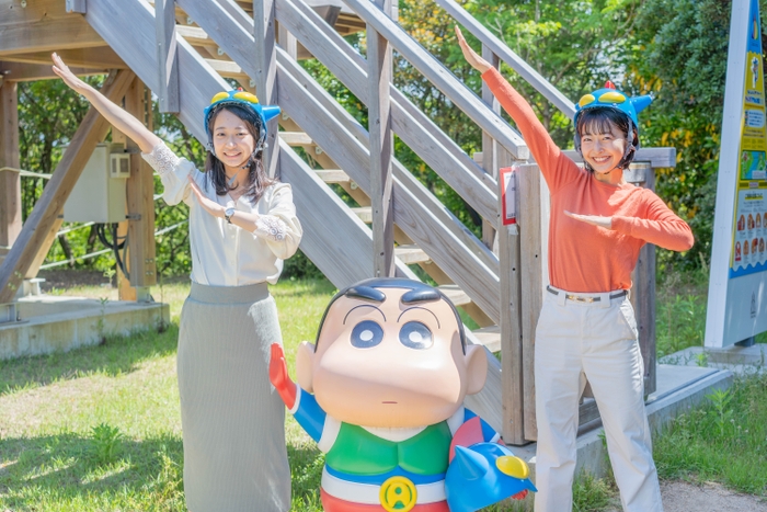 ▲しんちゃんと一緒に、滑空大冒険へ出発！