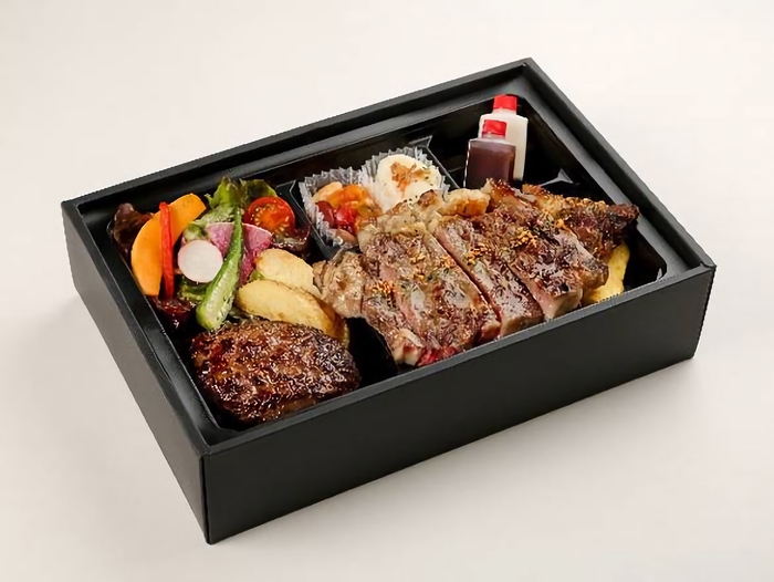 黒毛和牛ハンバーグとサーロインステーキ100g弁当