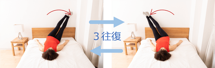 寝たままできる時計でクビレエクササイズ.1
