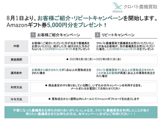 【5,000円分のAmazonギフト券プレゼント】農機具買取サービス「クロバト農機買取」はトラクター集中買取キャンペーンを実施します！