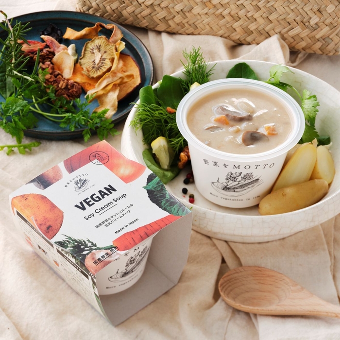 マッシュルームの濃厚な風味が豆乳に引き立てられたスープ