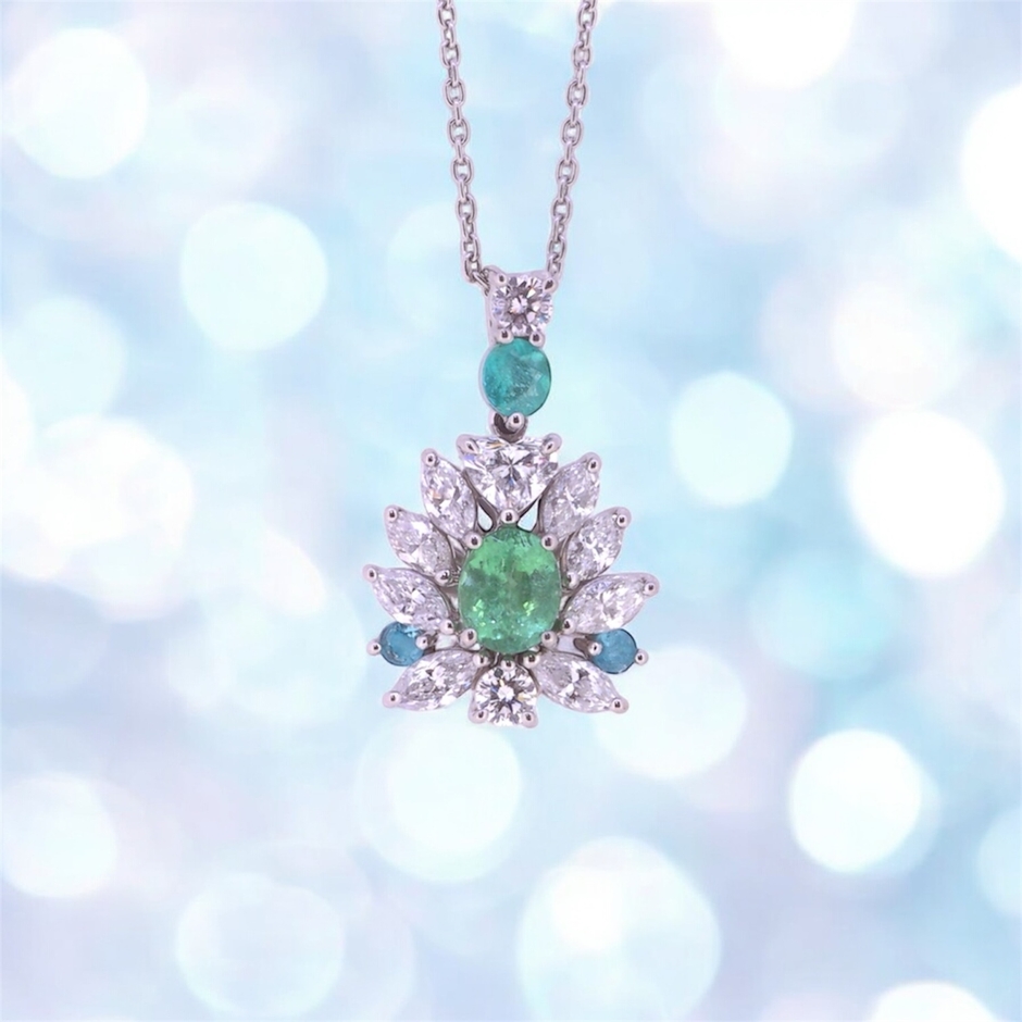 PtパライバトルマリンMQダイヤPD