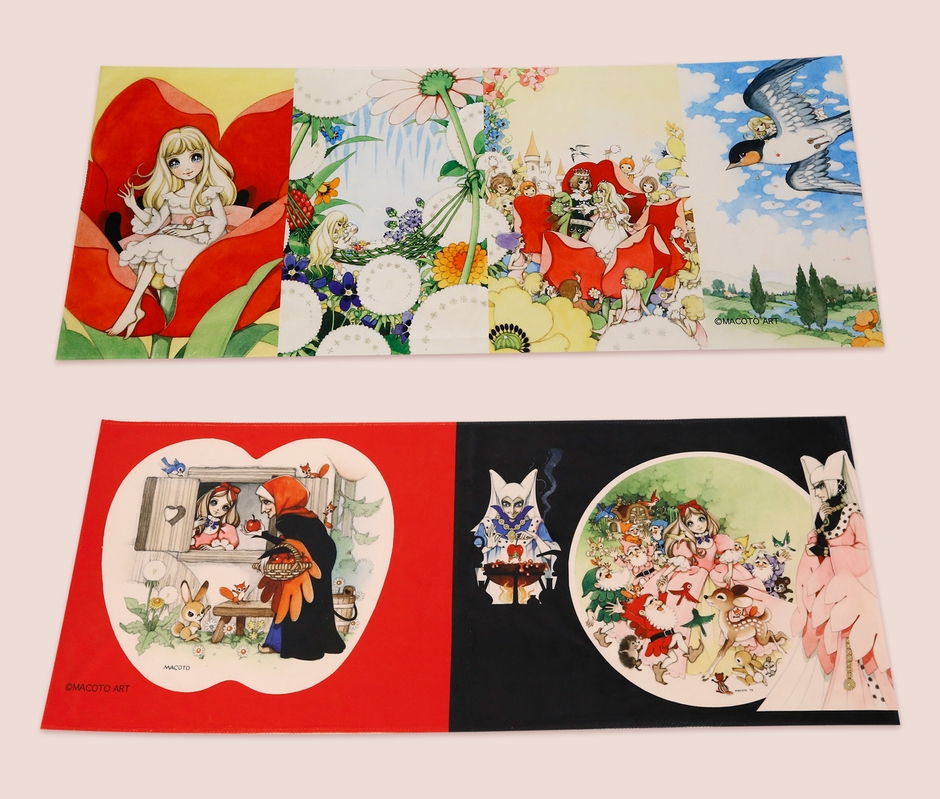 フェイスタオル「おやゆびひめ」＆「白雪姫」　各3,300円(税込)