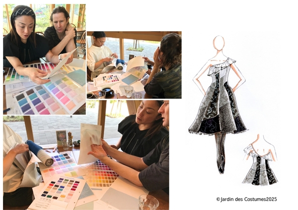 打ち合わせ風景＆衣裳デザイン画