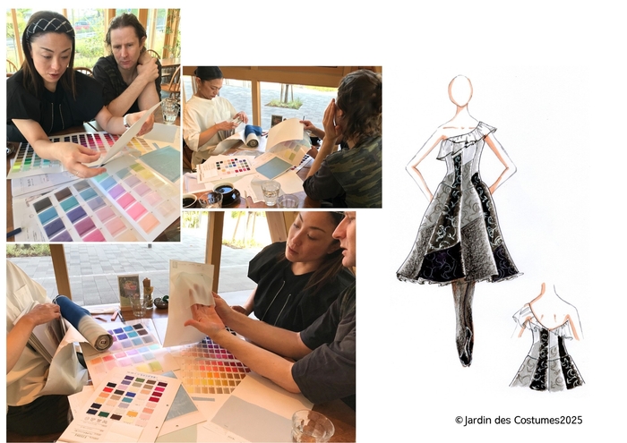 打ち合わせ風景＆衣裳デザイン画