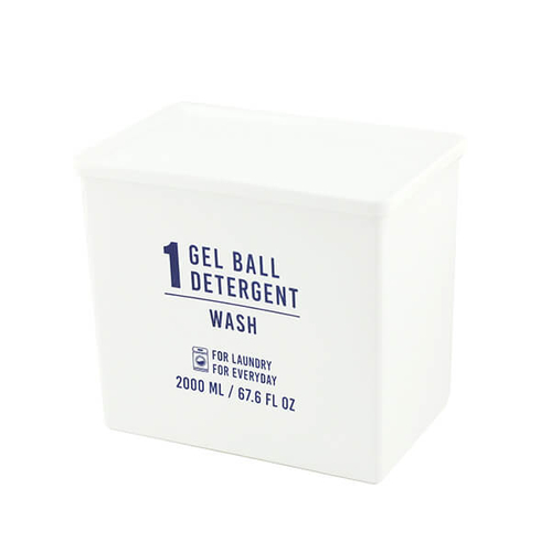 「ジェルボールボックス Full」価格：539円／サイズ：W17×D11×H15cm／容量：約2,000ml／ジェルボールタイプのフルサイズ洗剤用詰め替えボックス。