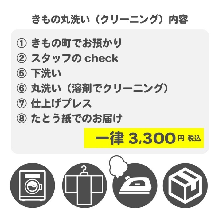 クリーニングの一例：丸洗いのみの料金です