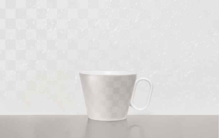 生涯を添い遂げるマグ　有田焼 レギュラー 市松 ホワイトマット