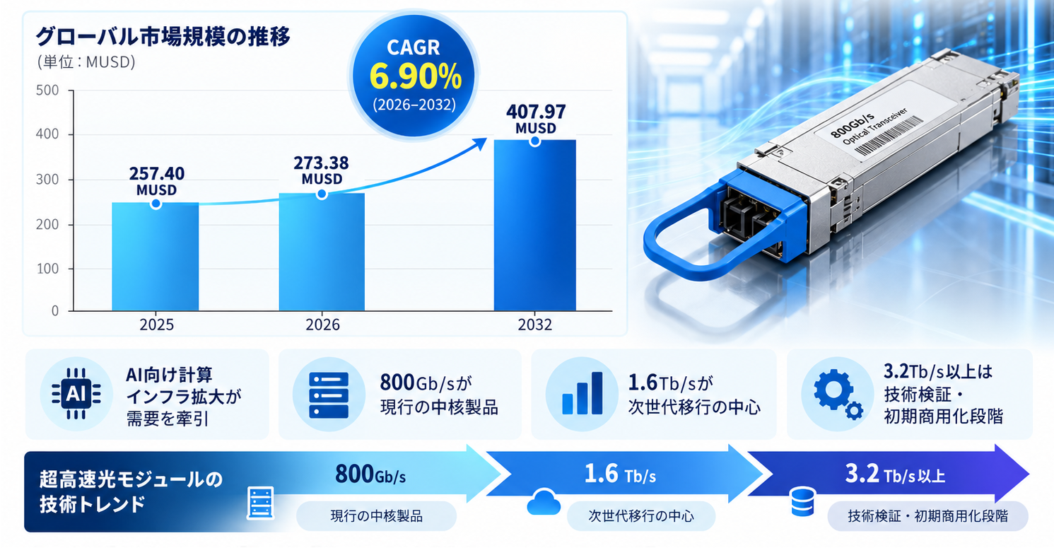 2026超高速光モジュール市場規模マップ:シェア・動向・フレームワーク