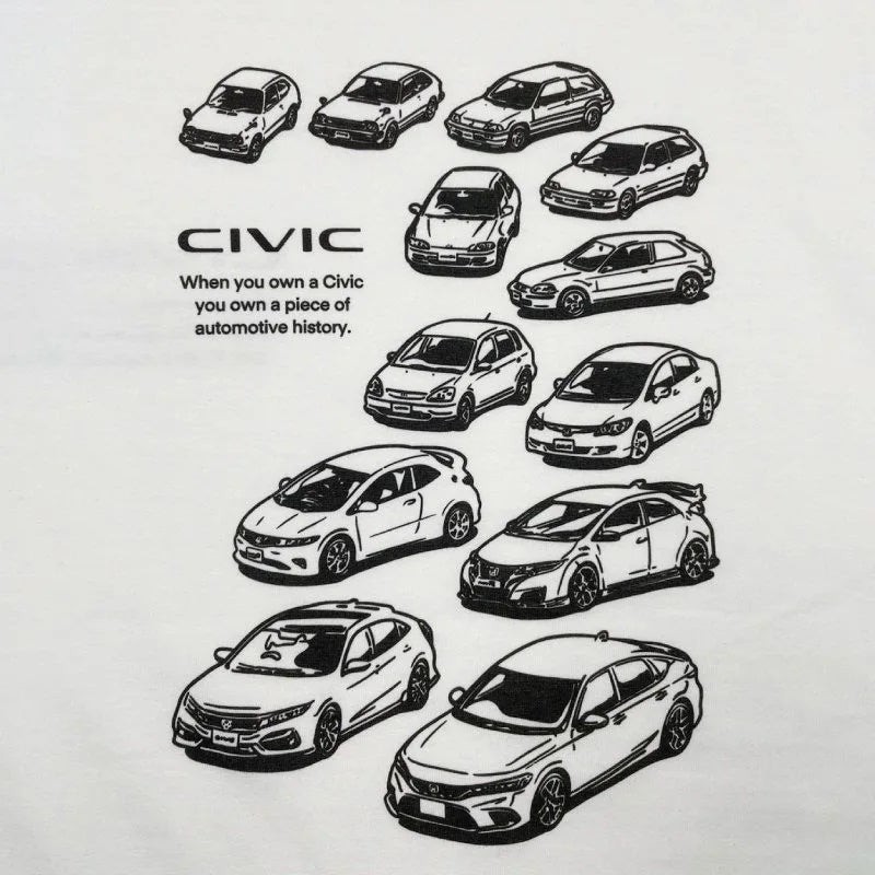 2401HD41-07 シビック Honda CIVIC HISTORY Tシャツ