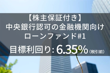 新商品 『【株主保証付き】中央銀行認可の金融機関向けローンファンド#1』を公開