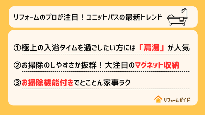 リフォームのプロが注目するユニットバスの最新トレンド