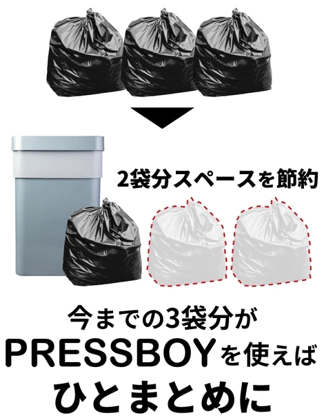 2袋分のスペースを節約