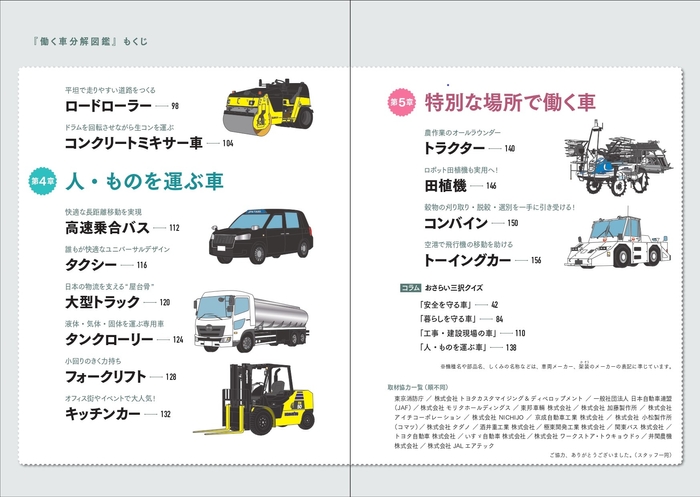 『働く車分解図鑑』もくじ2
