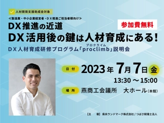 セミナー「DX推進の近道 DX活用後の鍵は人材育成にある！」を 7月7日(金)燕商工会議所にて開催