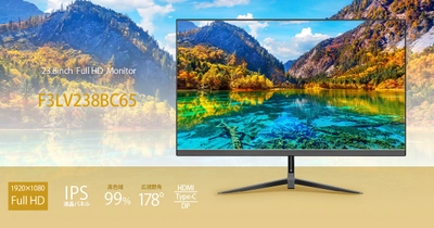 ケーブル1本で映像も給電も！65W PD対応の 23.8インチ フルHD液晶モニター「F3LV238BC65」を7/16新発売