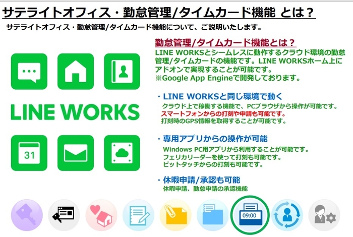 サテライトオフィス・勤怠管理 / タイムカード for LINE WORKS