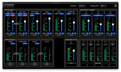 PC 用アプリ『GO:MIXER Editor』の画面イメージ