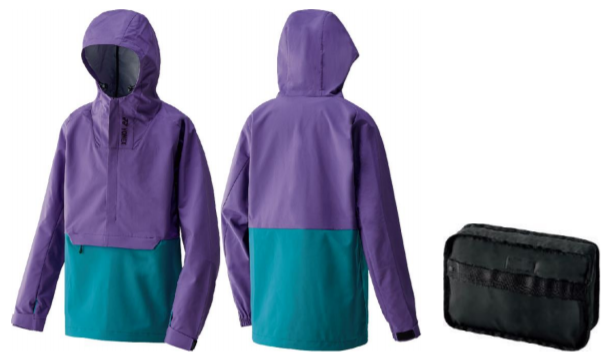 最高レベルの防水性・透湿性を達成したラミネート素材「エースリーライディン」搭載 パッカブルタイプで持ち運びに便利なスノーボードウェア 「プルオーバージャケット」 2020年9月下旬より発売