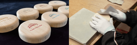 桐箱丸型乳歯ケース/桐箱一貫製造技術