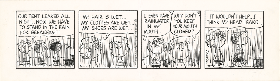 「ピーナッツ」原画　1985年6月12日