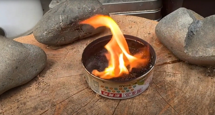 火が安定してきた様子