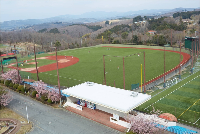 野球場、サッカー場、テニスコート、プールなどのスポーツ施設