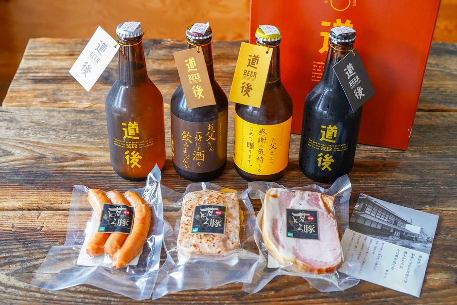 ▲道後ビール・愛媛甘とろ豚セット(父の日ラベル)/【送料別】4,620 円(税込)