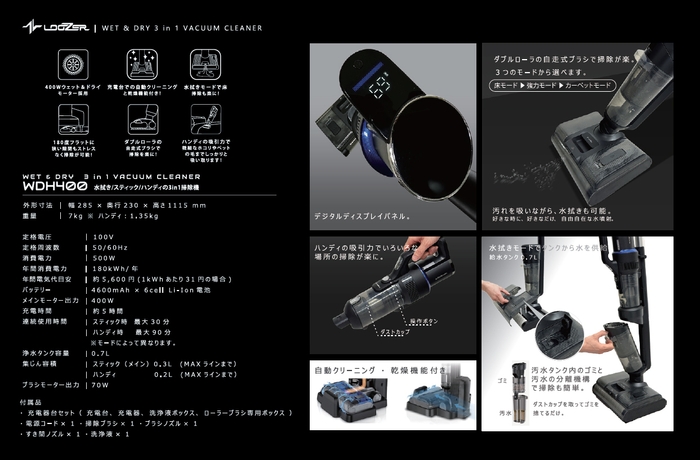 VACUUM CLEANER:WDH400 概要