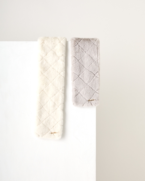 エコファーマフラー ＜キルティングデザイン＞　　　　25-135-22009-20 , 25-135-22009-11  　￥6,600　　12×88cm