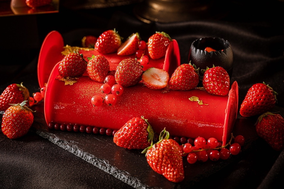 フランボワーズのジュレが入った苺のムース