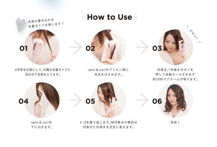 「spin & curl」の使い方