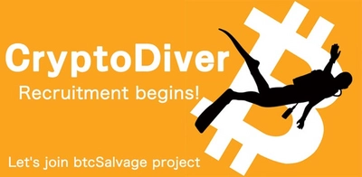 失われたビットコインを救え！! ユーザー参加型ウォレット・リカバリーサービス (BtcSalvage)が始動！CryptoDiverの募集を開始