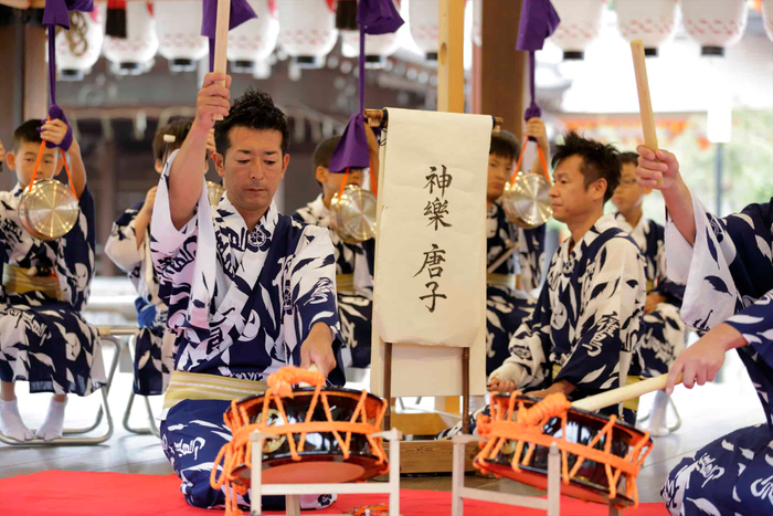 八坂神社での祇園囃子演奏