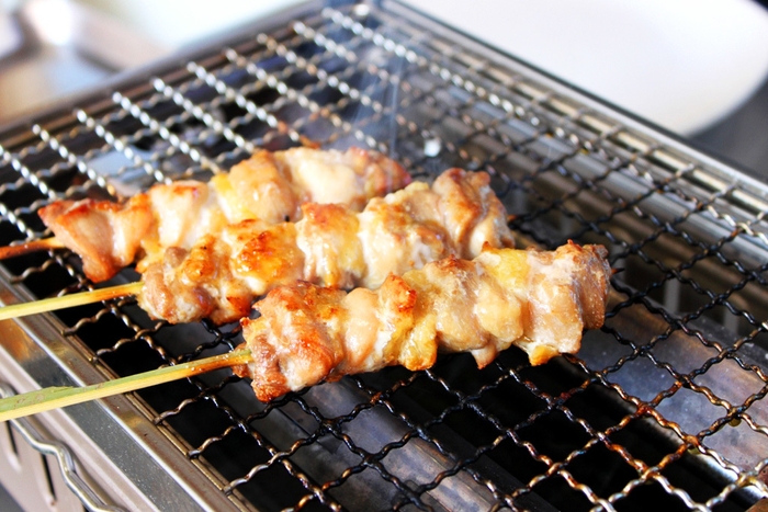 無料試食会(川俣シャモの焼き鳥)