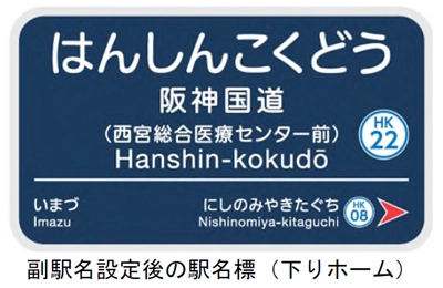 7月1日（水）から今津線 「阪神国道（はんしんこくどう）駅」に 副駅名「西宮総合医療センター前 （にしのみやそうごういりょうせんたーまえ）」を 設定します 