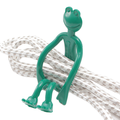 「結束バンド Frog」ぐにゃぐにゃと好きな形に体を動かすことができるので、ケーブルなどを束ねるのに便利でユニークなアイテム。
