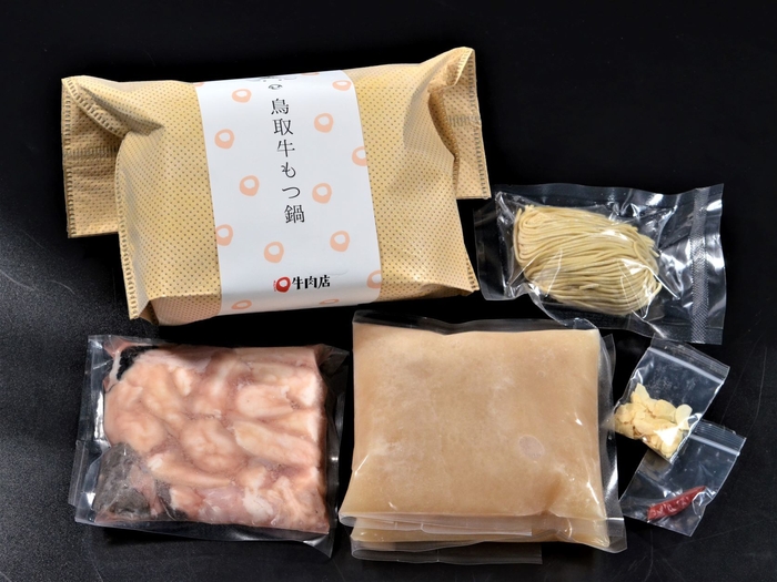 鳥取牛もつ鍋セット パッケージと内容