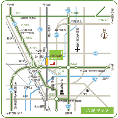 mozoワンダーシティ位置図