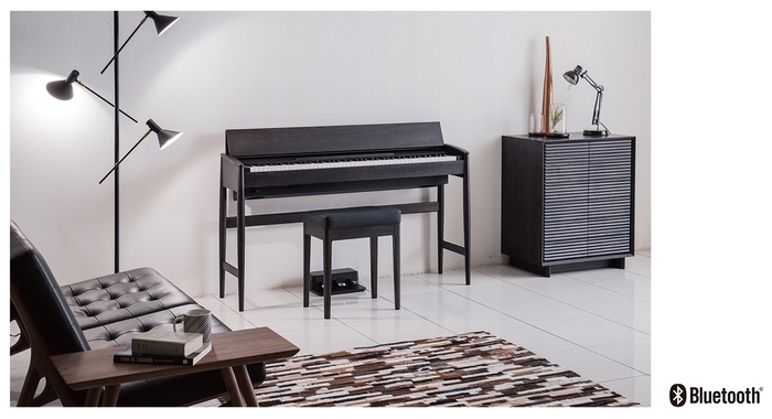 『KIYOLA』シアーブラック リビングルームでの設置イメージ