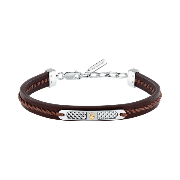 RECYCLED LEATHER BR SS YG REC LEATHER BRN 19+3CM