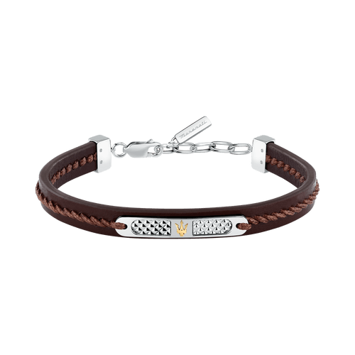 RECYCLED LEATHER BR SS YG REC LEATHER BRN 19+3CM